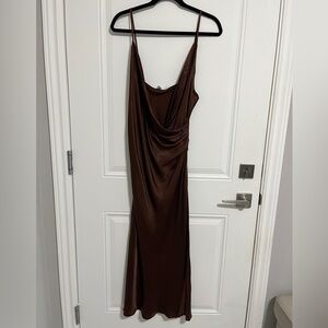 Zara Women’s Satin Effect V Neck Strappy Midi Dress - Size XL